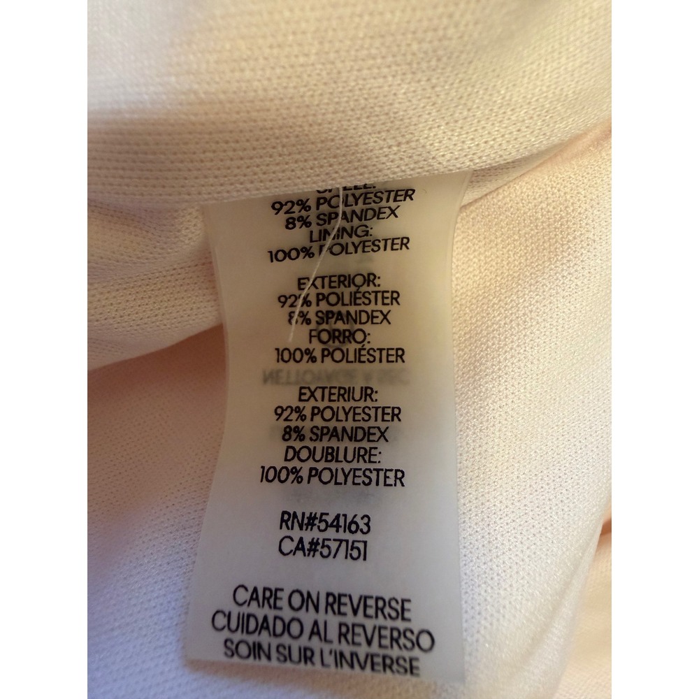 Calvin Klein Sheath Dress Elbow Sleeve Zipper Back Beige‎ Size 6 - Picture 6 of 10